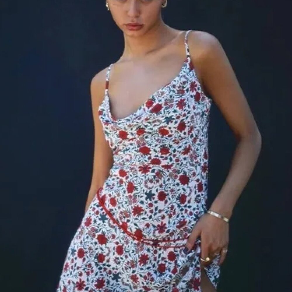 Realization Par silk flower slip dress